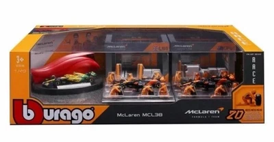 Burago Formula 1 Racing Pit Lane Paddock Set 1:43 Mclaren,Oracle, SF-24 And More - Image 1 of 4