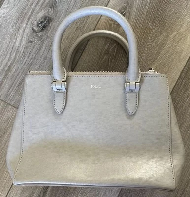 Lauren Ralph Lauren Newbury Mini Gray Double Zip Satchel Crossbody NWOT - Image 1 of 4