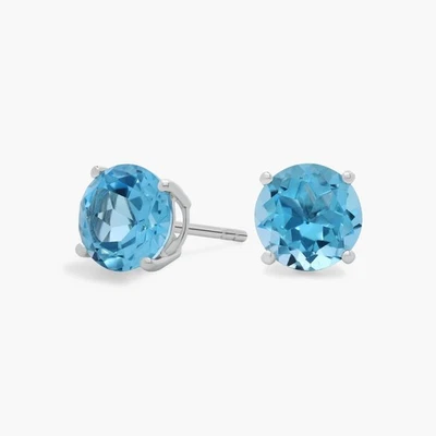 Blue Nile | Aretes Topacio Azul en Oro Blanco 14K - Nuevo Estado Foto 1 de 4
