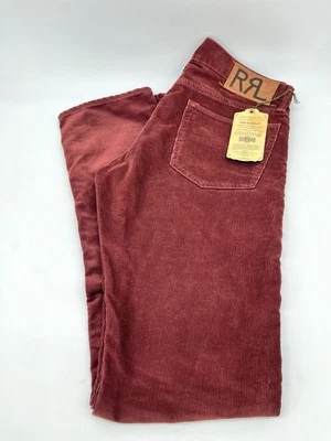 New Double RL Ralph Lauren Corduroy Pants Mens 29x32 Maroon Straight Leg  RRL - Image 1 of 4