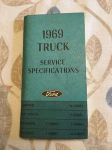 Original 1969 Ford Truck Service Specifications Manual 69 F-Series Bronco Wagons - Photo 1/5