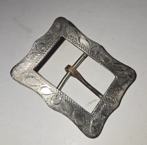 Vtg Sterling Buckle for Headstall, Belt, Leathercrafts Western Tack - 2.25"x1.75 - Picture 1 of 9