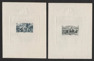 FRANCE GUADELOUPE 1946 AIRMAIL SIX LARGE SUNKEN DIE PROOFS WITH EMBOSSED SEALS - Picture 1 of 3