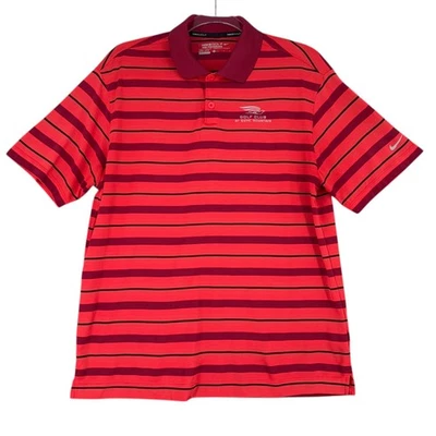 Nike Golf Dri Fit Hombres Polo Rojo Negro Rayas Tour Performance M Foto 1 de 4