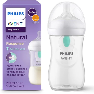 Philips  Biberon Natural Response Da 260 Ml Con Valvola Airfree, Senza BPA, per  - Immagine 1 di 4