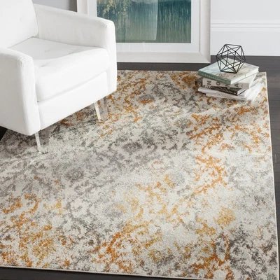 Alfombra Madison Collection Accent - 3' x 5', Crema y Naranja, Boho Chic Envejecida... Foto 1 de 4
