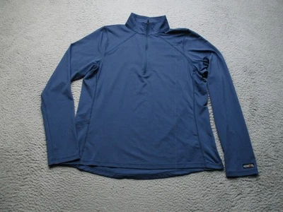 Kerrits Pullover Womens Large Blue Quarter Zip Mock Neck Equestrian Mesh Top - Image 1 of 4
