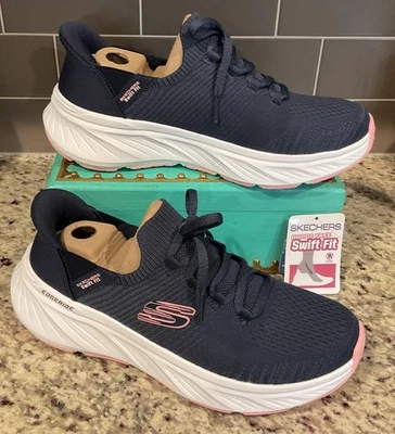 Tênis SKECHERS Feminino Tamanho 8 M M M Mãos Livres Ajuste Rápido 179307S NAVY NOVO - Imagem 1 de 4