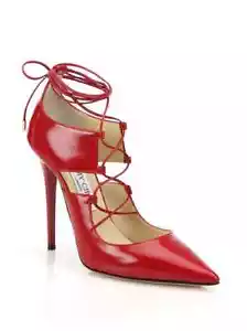 Nuevos... Zapatos de salón Jimmy Choo Hoops de cuero con cordones - Talla 35,5 - $950 - Imagen 1 de 8