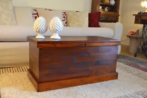 Cassapanca in Legno Massello Baule Vintage con contenitore in stile Antico Noce - Foto 1 di 13