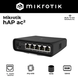 Used MikroTik hAP ac2 2.4/5GHz wireless Access Point (RBD52G-5HacD2HnD-TC-US) - Picture 1 of 8
