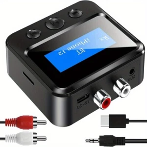 DC 5V Wireless 5.0 Audio Receiver Display Bildschirm RCA AUX Sender schwarz - Bild 1 von 10