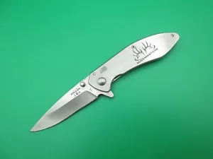 Bear & Son 112 Buckmasters Executive Flipper Plain Edge Folding Pocket Knife - Picture 1 of 8
