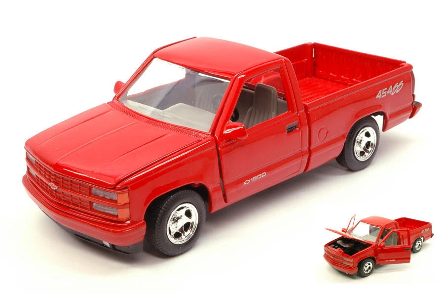 MODELLINO AUTO STATICO DIECAST CHEVROLET 454 SS PICK UP 1992 ROSSO SCALA 1:24 - Immagine 1 di 1
