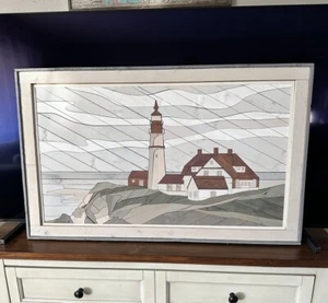 WOODSCAPES ART Portland Head Leuchtturm bemaltes Puzzle Wandbehang KOMPLETT - Bild 1 von 4
