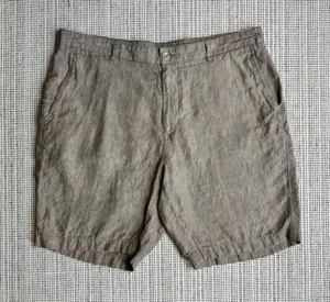 Joseph Abboud Mens Size 38W Beige 100% Linen Chino Shorts Pockets 8.5” Inseam - Picture 1 of 24