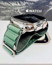 Custom Diamond Polished 49MM Apple Watch ULTRA 2 with Green Loop Band