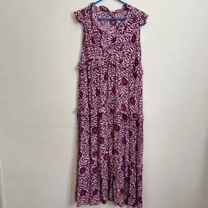 Anthropologie Bindu Kassandra Purple Tiered Fairy Sleeveless Maxi Dress Sz L/XL - Picture 1 of 10