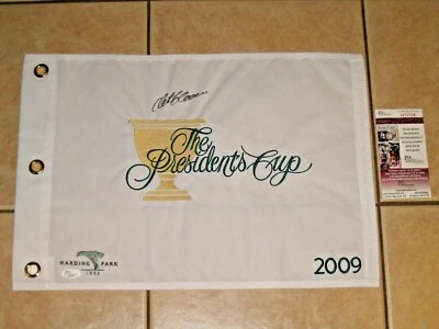 Retief Goosen signed 2009 Presidents Cup PGA Tour Golf Flag Harding JSA #H53554 - Image 1 of 2