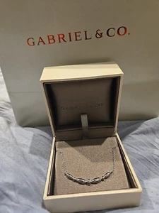 Gabriel & Co. Adjustable BAR Necklace Sterling Silver Pendant NIB With Bag - Picture 1 of 8