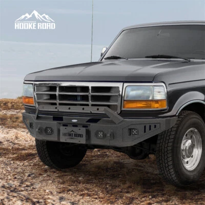 Fit 1992-1996 Ford Bronco F-150 F-250 F-350 Front Bumper w/ Winch Plate & Light - Image 1 of 4