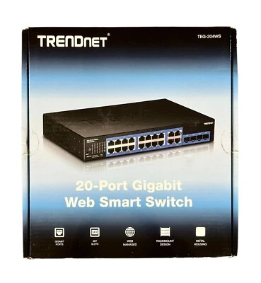 TRENDnet TEG-204WS 20-Port Gigabit Web Smart Switch Open Box - Image 1 of 4