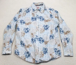Tommy Bahama Denim Shirt Men's Medium Blue Floral Button-up Cotton Classiccore - Picture 1 of 17