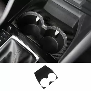 2P For Mazda 3 Axela 2019-2022 Carbon Fiber Central Console Water Cup Cover Trim - Picture 1 of 3
