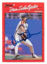 DAN SCHATZEDER 1990 DONRUSS AUTOGRAPHED SIGNED # 594 HOUSTON ASTROS