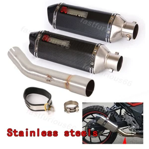 Exhaust Muffler Mid Pipe 51MM Escape Slip On For Suzuki GSX250 GSX250R 2016-2013 - Picture 1 of 15