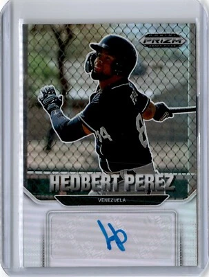 2022 Prizm Draft Picks Silver Refractor Hedbert Perez Auto (B73) A2 Brewers - Image 1 of 2