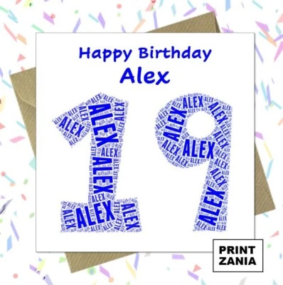 PRINTZANIA PERSONALISED 19TH BIRTHDAY CARD Son Nephew Grandson Godson Brother ACD