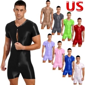 Traje de baño de una pieza brillante para hombre Traje de neopreno para surf Cremallera frontal Mono Traje de baño - Imagen 1 de 77