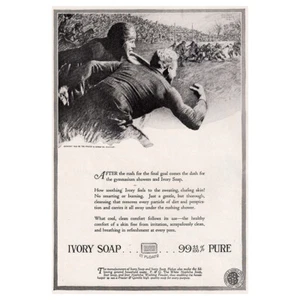 1920 Ivory Soap: After the Rush for the Final Goal Vintage Print Ad - Picture 1 of 1