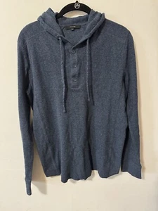 Vince Mens’s Hoodie 100% Cotton Button Hooded Sweater Sz M Navy Blue - Picture 1 of 6