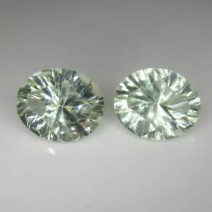 7.93 Ct Natural Green Amethyst Beautiful Special Oval Concave Pair-A810 - Picture 1 of 2