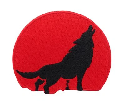 Roter Wolfs Mond Patch zum Aufbügeln | Red Moon Patches, Biker Wolf Aufbügler - Bild 1 von 4