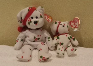 Ty Beanie Babies Jingle Bears 9" & 5" MWMTS 1998 Tag Protectors Christmas - Picture 1 of 13