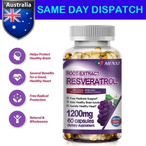 Resveratrol 60 Capsules 1200MG Antioxidants,Anti-Aging Dietary Supplement - Bild 1 von 10