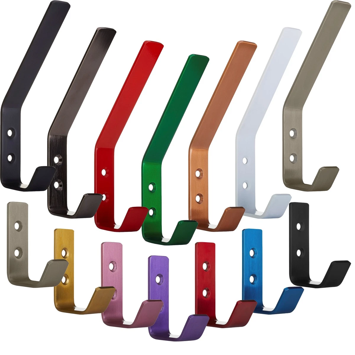 4 Stück Wandhaken Aus Edelstahl – 120 Mm Lang, Schwarz, Mit Schrauben, Für Küche, Bad, Flur
