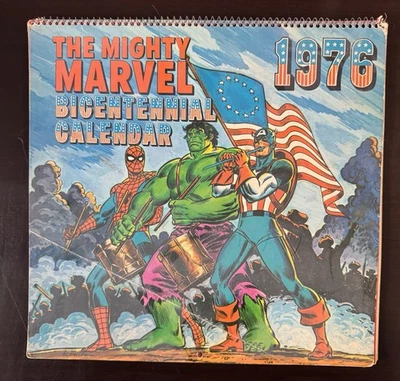 复古 The Mighty Marvel 原版二百周年日历 1976 年 Stan Lee — 第 1/3 张图片