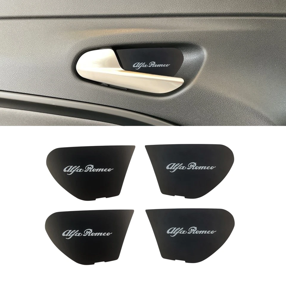 ALFA ROMEO JUNIOR BLACK ALUMINIUM DOOR TRIM PLATES  - PLAQUES DE PORTE - Imagen 1 de 1