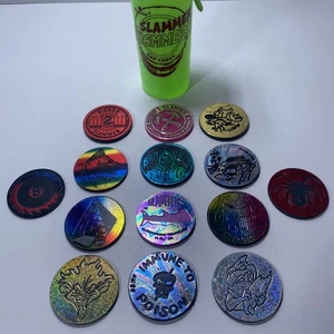 Slammer Jammers holográfico: LOTE de 14 tapas de leche - TKO - Jots & Cap Caddy - Imagen 1 de 9