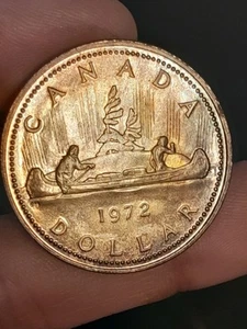 1972 Canada $1 One Dollar 0.5000 Silver ASW 0.375 Toned Free Shipping - Picture 1 of 5