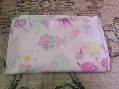 Sábana bajera Barbie vintage doble plana, cenefas y fundas de almohada años 90 1995 Foto 1 de 4