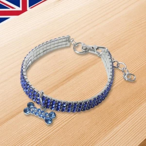 2Pcs Crystal Dog Collar with Pendant Shiny Buckle Collars Elastic Pet Collar (S) - Picture 1 of 10