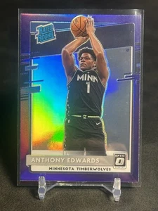 2020-21 Panini Donruss Optic Anthony Edwards Rated Rookie RC Purple Holo Prizm - Bild 1 von 2