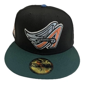 Gorra ajustada New Era Anaheim Angels Cooperstown negra verde esmeralda 59FIFTY para hombre - Imagen 1 de 9