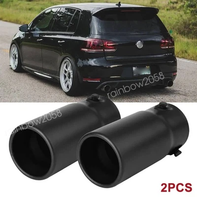 2x Stainless Steel Chrome Rear Exhaust Pipe Tail Muffler Tip For Volkswagen Golf Foto 1 de 4