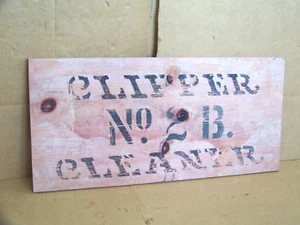 Vintage Antique Wooden CLIPPER Advertising Sign Old Rustic Farm Decor Painted - Picture 1 of 12